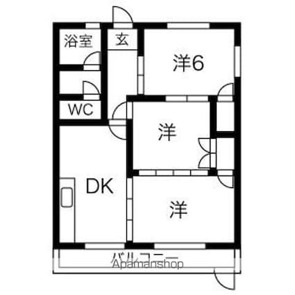 メゾンかわはら[3DK/50m2]の間取図