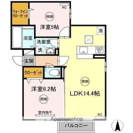 プランドール（屋島西町）[2LDK/57m2]の間取図