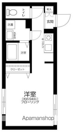 東京都大田区大森本町２丁目[1K/23.68m2]の間取図