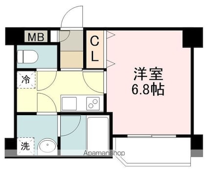 ラピス雨宮[1K/24.98m2]の間取図