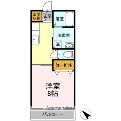 広島県福山市川口町３丁目[1K/28.73m2]の間取図