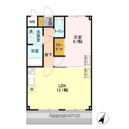 ファースト　クライム[1LDK/44.8m2]の間取図
