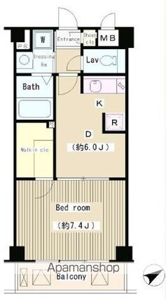 レオパレスＭＩＷＡ[1K/21.12m2]の間取図
