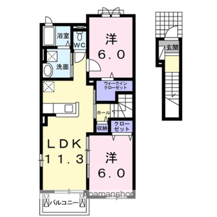 グレイス[2LDK/58.21m2]の間取図
