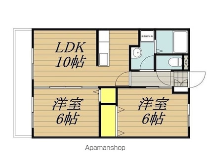 ハミルトングレイス[2LDK/50.44m2]の間取図