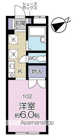 西武鉄道新宿線 狭山市駅 徒歩5分 2階建 築23年の間取り写真