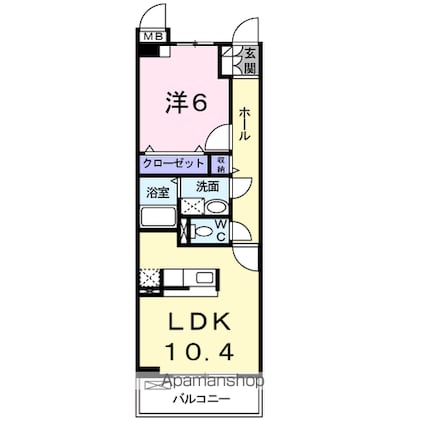 岐阜県岐阜市野一色５丁目[1LDK/42.06m2]の間取図