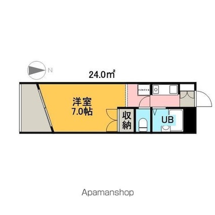 サニーサイドⅡ[1K/23m2]の間取図