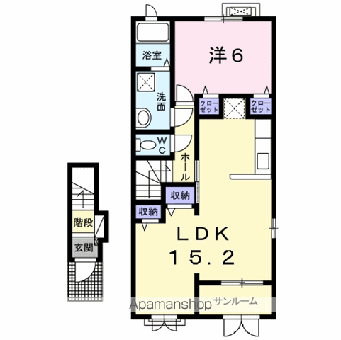 羽越本線 新屋駅 徒歩17分 2階建 築8年の間取り写真