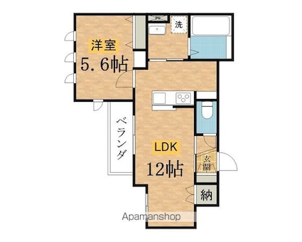 スプリングス八王子ヘーベルメゾン[1LDK/43.74m2]の間取図