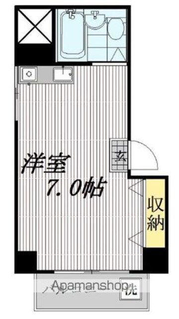 東京都世田谷区上馬１丁目[1R/18.4m2]の間取図
