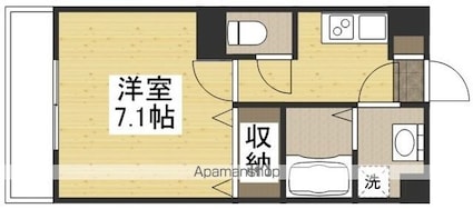 岡山県岡山市北区島田本町１丁目[1K/25.02m2]の間取図