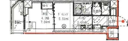 ハーモニーレジデンス高田馬場[1DK/25.5m2]の間取図