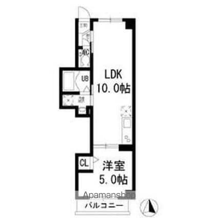 シナーラ上野毛[1LDK/33.15m2]の間取図