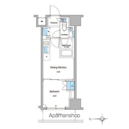 ルフォンプログレ門前仲町マークス[1DK/25.23m2]の間取図