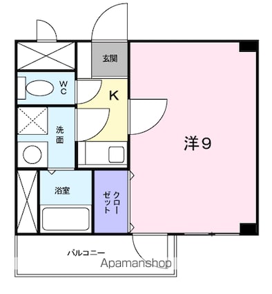 クレールＳ[1K/27m2]の間取図