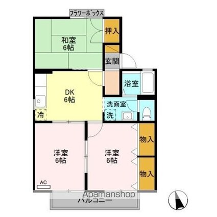 メイプル・タウン　ＡＢＣ[3DK/53.73m2]の間取図