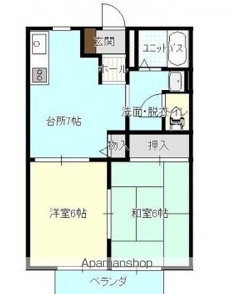 ツインスターハイムＡ棟[2DK/40m2]の間取図