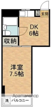 ヘイワハイム[1DK/25m2]の間取図