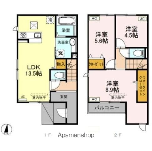 DーROOM賀茂 弐番館の間取り写真
