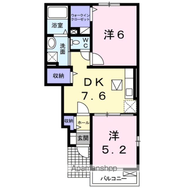 アプローズ・Ｎ[2DK/42.98m2]の間取図
