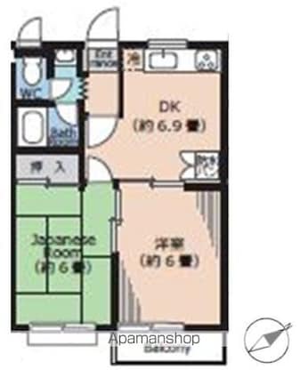 東京都練馬区大泉学園町４丁目[2DK/38.88m2]の間取図