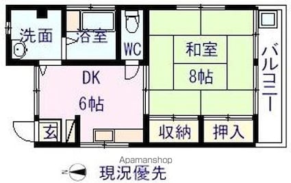 トロンコⅠ[1K/38.92m2]の間取図