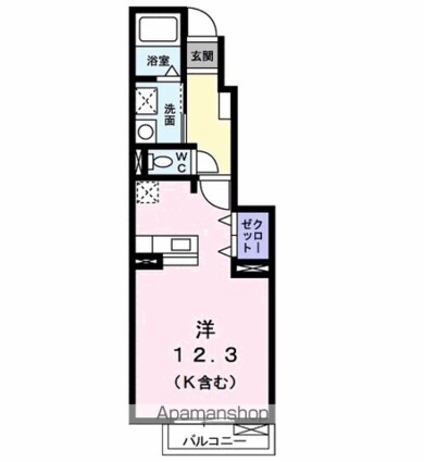東京都日野市大字日野[1K/32.9m2]の間取図