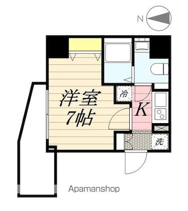 Ｓ－ＲＥＳＩＤＥＮＣＥ　松戸[1K/23.31m2]の間取図