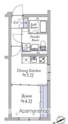 東京都中野区松が丘１丁目[1DK/27.2m2]の間取図
