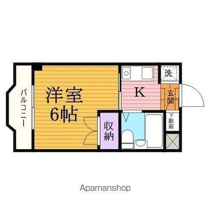 モンシャトー松戸Ⅱ[1K/16.3m2]の間取図
