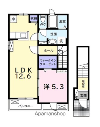 ヒカルサ市原姉ヶ崎イースト[1LDK/46.54m2]の間取図