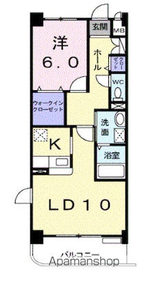 グローリープレース[1LDK/49.68m2]の間取図