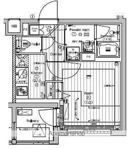 【新宿区中井のマンションの間取り】