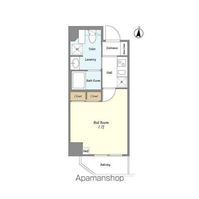 リテラス本所吾妻橋[1K/25.57m2]の間取図