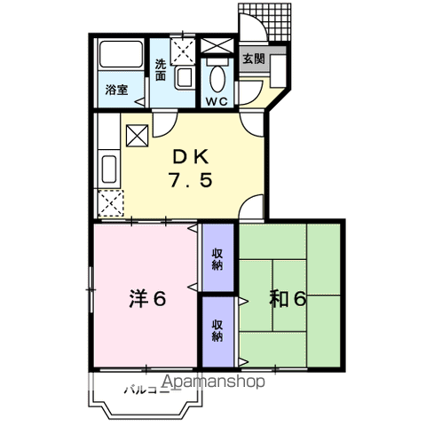 行方市玉造甲のアパートの間取り