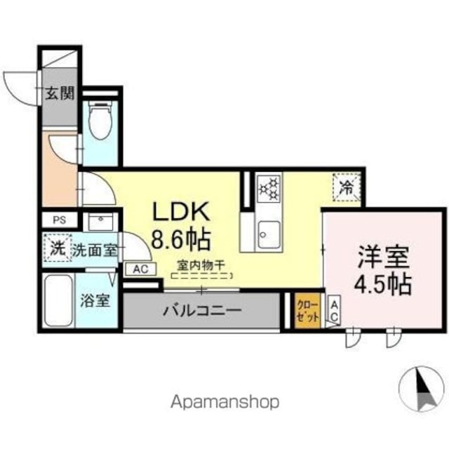 仮）ＤーＲＯＯＭ八広６丁目[1LDK/32.84m2]の間取図