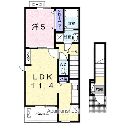 レジデンス　スプリング[1LDK/42.47m2]の間取図