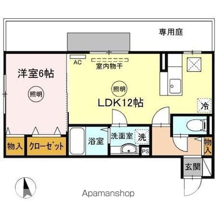 　ｎａｉｓｓａｎｃｅ・ｙａｍａ[1LDK/43.09m2]の間取図
