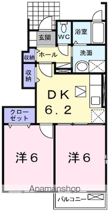 ノースフィオーレＲＫ[2DK/42.98m2]の間取図