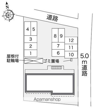 レオパレスシェ　ヴー[1K/19.87m2]の配置図