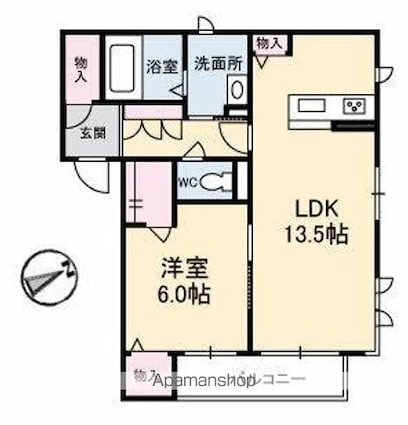 アプレシスタ　ベレオ[1LDK/51.95m2]の間取図