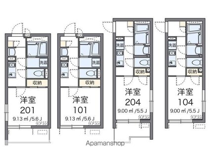 クレイノコラットⅠ[1K/21.1m2]の間取図