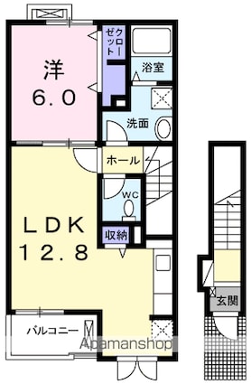 フォンターナ・ピアッツァ[1LDK/49.11m2]の間取図