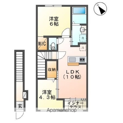 エスペランサ[2LDK/53.8m2]の間取図
