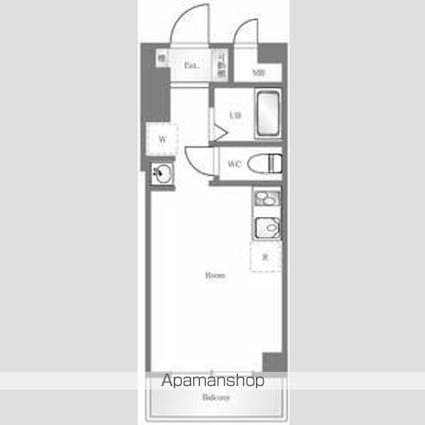 フラッツ大橋[1R/19.18m2]の間取図