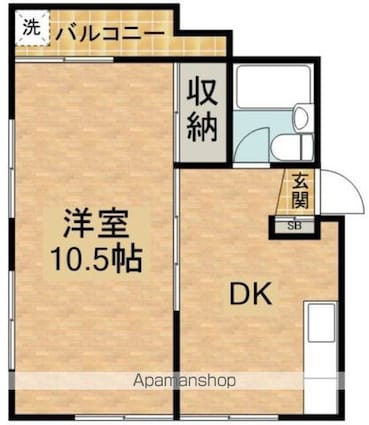 メゾンウスイ[1DK/29.16m2]の間取図