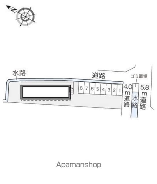 レオパレス吉備中山[1K/23.18m2]の配置図