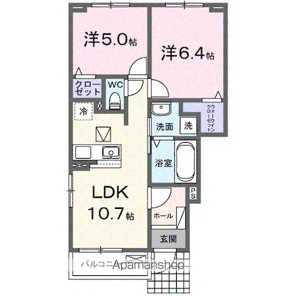 チェリー　レジデンス[2LDK/50.47m2]の間取図