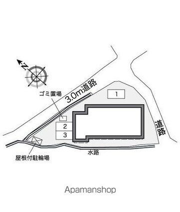 レオパレス天神面[1K/23.61m2]の配置図